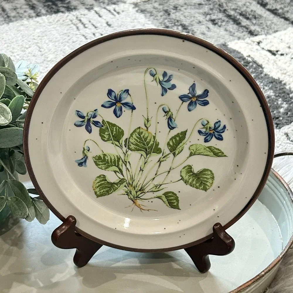 Vtg Violet Plate Royal Domino Japan Botanical Garden Set 8